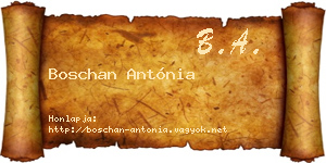 Boschan Antónia névjegykártya